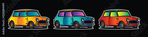 Racing retro car. Original vector illustration in vintage style.