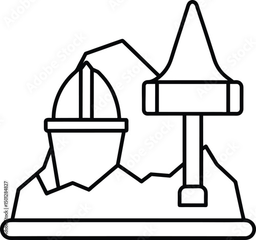 Mining Icon Excavator Bucket Sand Pit