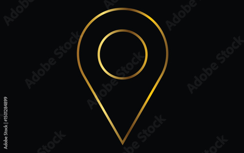 Golden  location icon PNG, map pin image, Location Icon gold vector image,Free  Location  icon vector image,location icon PNG, golden map icon vector golden line art free download.