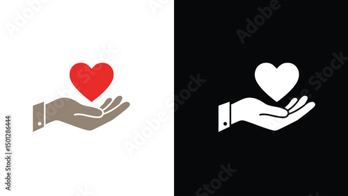 Symbolic Hand Presenting a Red Heart, Representing Love and Compassion.