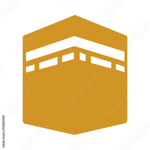 Kaaba Icon Vector – Islamic Pilgrimage Symbol for Hajj and Eid al-Adha