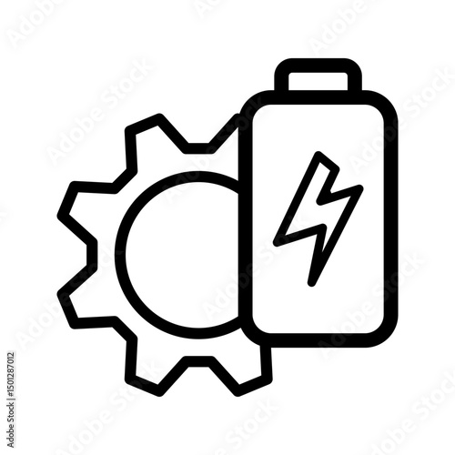 Batterry energy strorage system. Simple line icon. Isolate on white background.