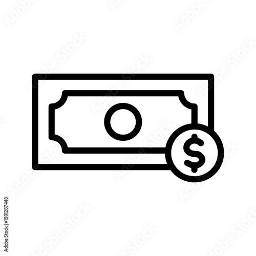 Bank note dollar. Isolate on white background. 