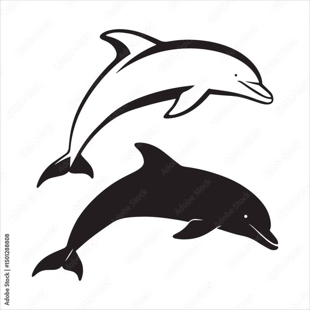 Fototapeta premium dolphin isolated on white background