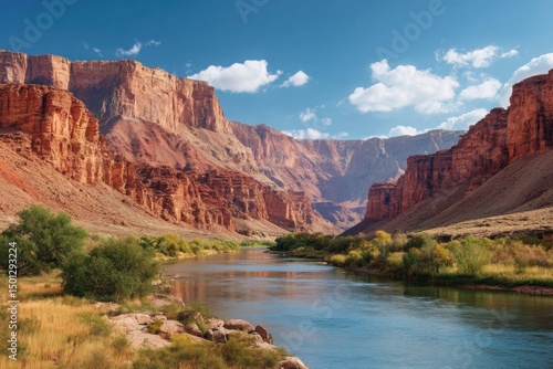 Grand canyon landscape vista scene on white background on transparent background