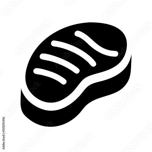 Silhouette steak icon on transparent background for web and graphic design