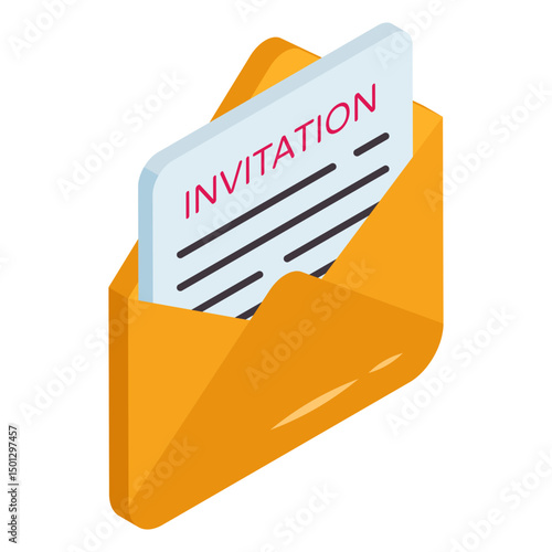 Creative design icon of invitation letter 