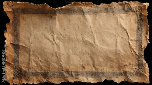 Old western poster with wanted sign, reward and empty frame. Realistic vector illustration set of vintage brown grunge paper templates. Ancient torn parchment for to search for wild west bandit.