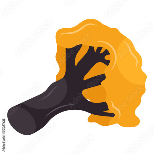 An editable design icon of falling tree