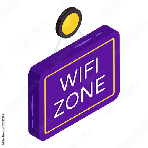A unique design icon of wifi zone
