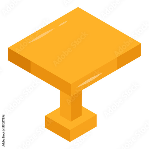 Colored design icon of square table
