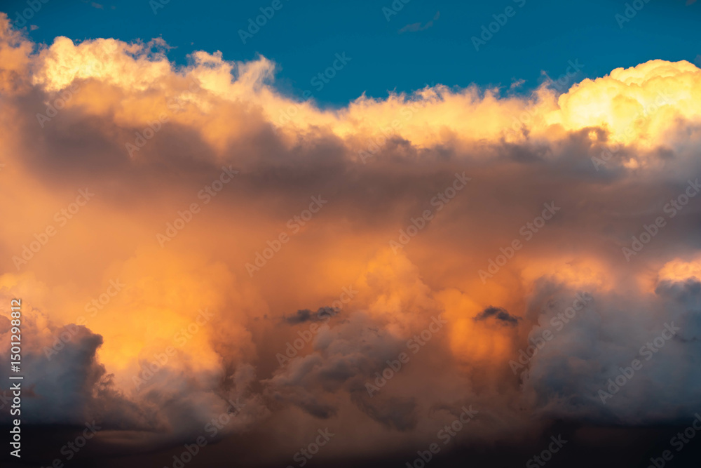 Fototapeta premium Multicolored sky with clouds and dramatic lighting