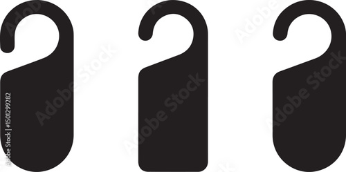 Three Black Hotel Do Not Disturb Door Hangers