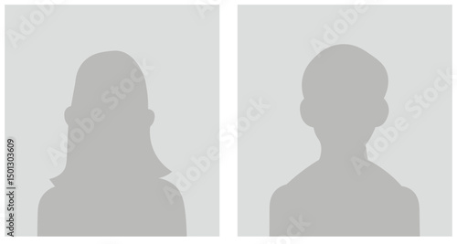 Simple Gray Avatar Icons Representing Male And Female Profiles. Vector Minimalist Design With A Professional Touch 