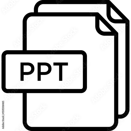 Ppt file line icon