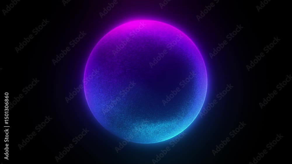 Glowing vibrant particle 3d sphere in the Universe. Abstract technology ...