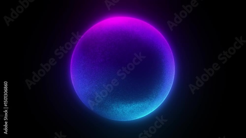 Glowing vibrant particle 3d sphere in the Universe. Abstract technology, science, engineering, and artificial intelligence background. Animated wave energy orb. Virtual assistant concept. 4k loop. 