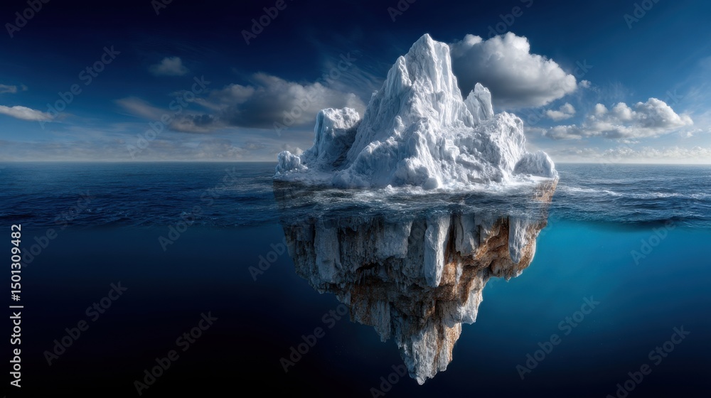 Obraz premium A large ice block is floating in the ocean