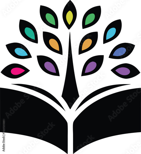 Colorful petal vector shape design for modern artistic decoration and visual appeal