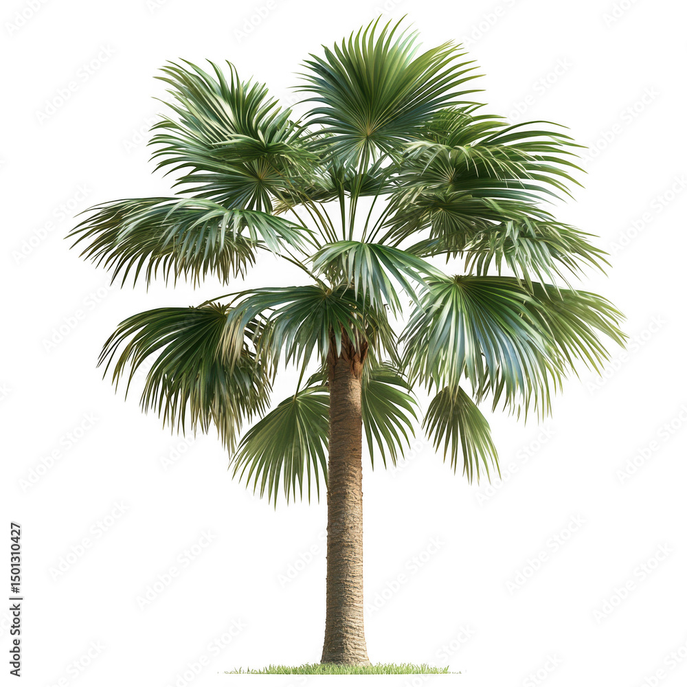 Obraz premium Isolated palm tree cutout illustration on white background on transparent background