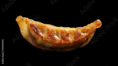 A beautifully cooked dumpling, showcasing a golden-brown, crispy exterior