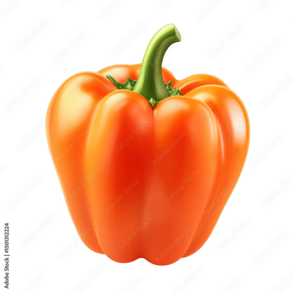 Isolated Orange Bell Pepper Isolated Orange Bell Pepper
