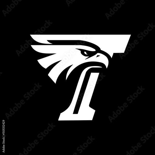 Eagle and Letter T Logo Icon Symbol Emblem