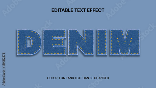denim editable text effect. jeans patch text effect