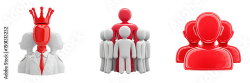 Leader symbol, strong figure, head of team, confident person, important role, guide and helper, die cut, Transparent PNG