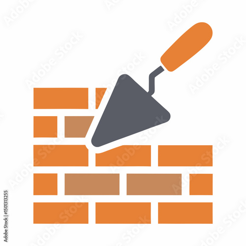 Bricklaying Trowel Icon Vector for Construction Branding.