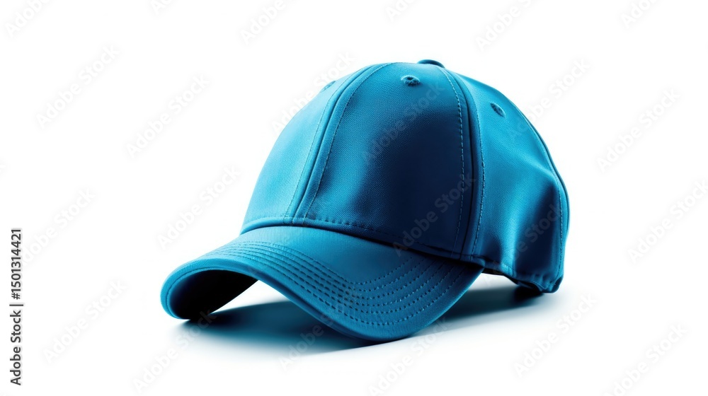 Fototapeta premium Blue Baseball Cap , blue cap on the white background