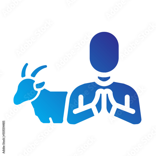 Man sacrificing goat icon