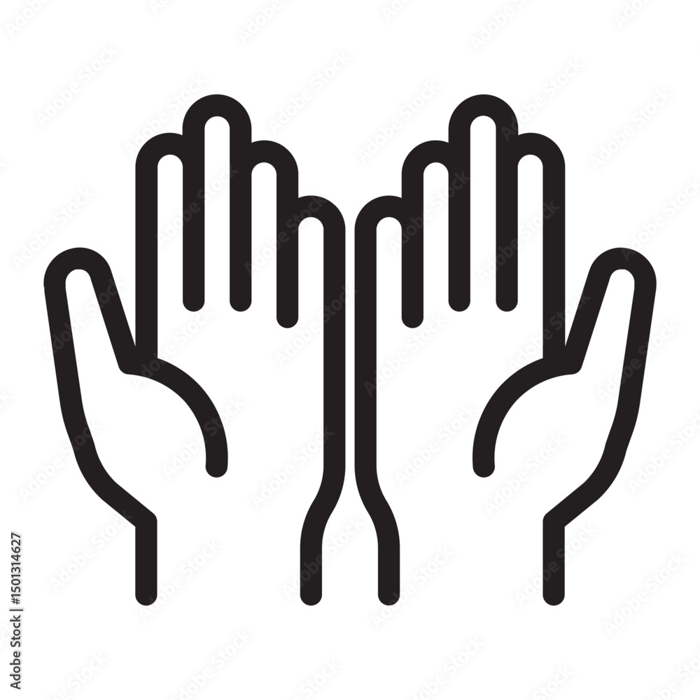 Obraz premium Hands raised in prayer icon