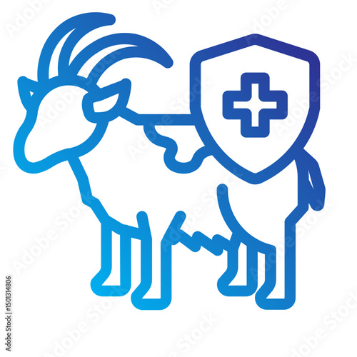 Goat with shield icon denoting health status