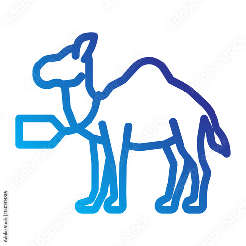 Camel with health tag indicating fit for Qurbani