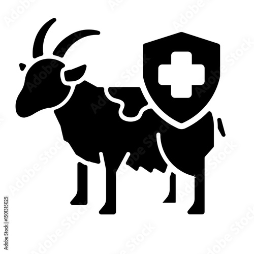 Goat with shield icon denoting health status