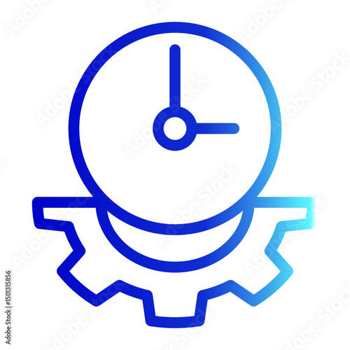 Free Download An icon symbolizing effective time management. Ideal for productivity, business planning, scheduling, and task prioritization. (Outline Gradient Style)
 - GFXLoad