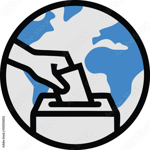 Global elections concept representing voting participation and civic engagement worldwide