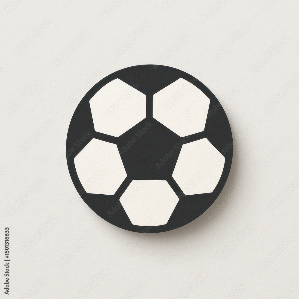 Fototapeta premium Minimalist soccer ball illustration.