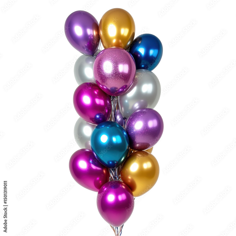 Isolated Metallic Balloons Isolated Metallic Balloons