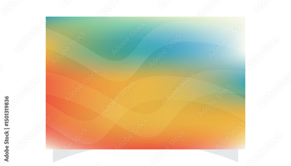 Naklejka premium Abstract colorful gradient background with flowing white lines for digital design projects