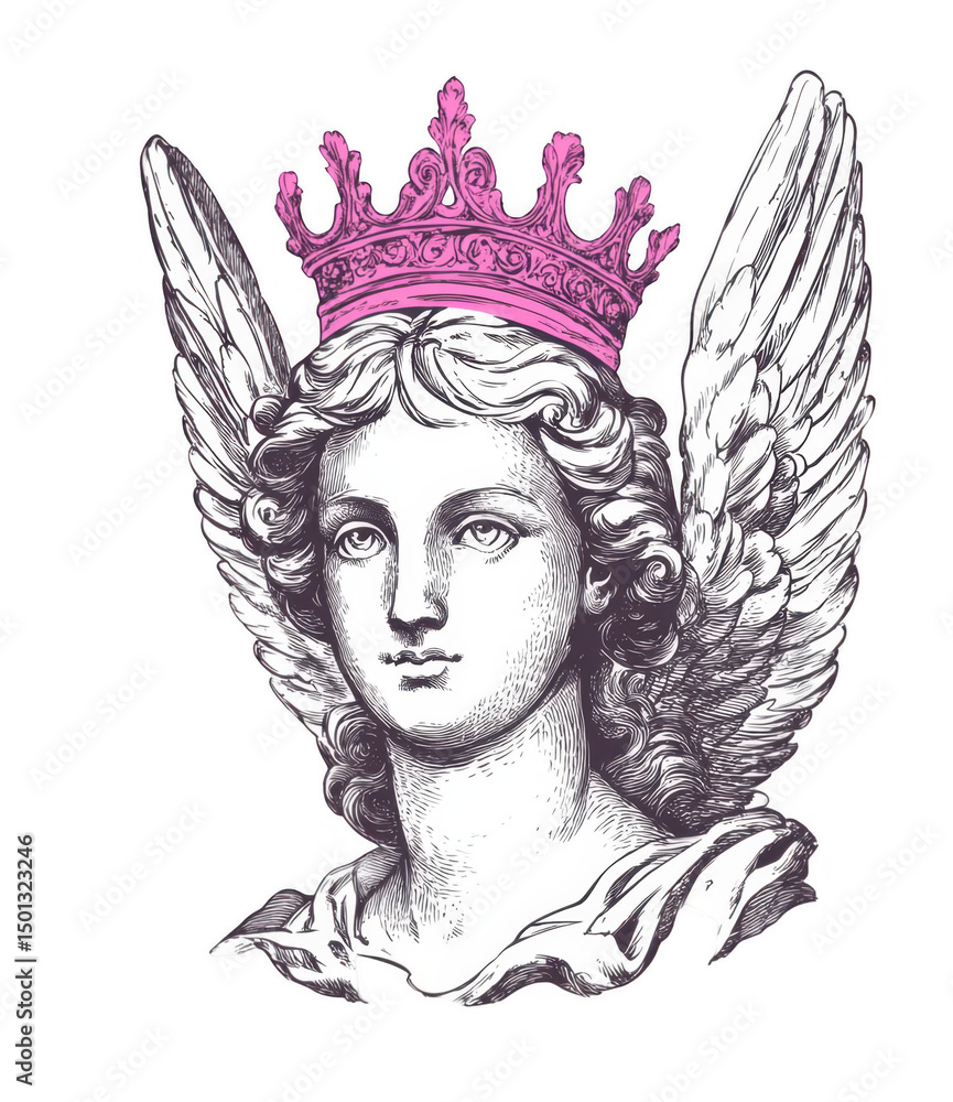 Angel with Pink Crown, Divine Royalty Angel with Pink Crown, Divine Royalty