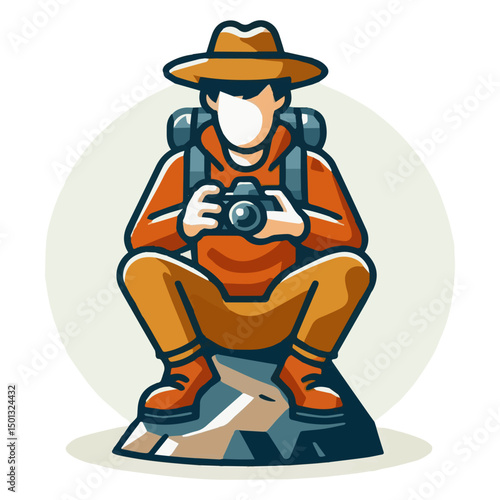 The travel photographer is a flat illustration_02