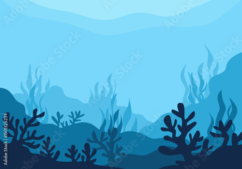 Underwater Deep Ocean Background Scene Illustration