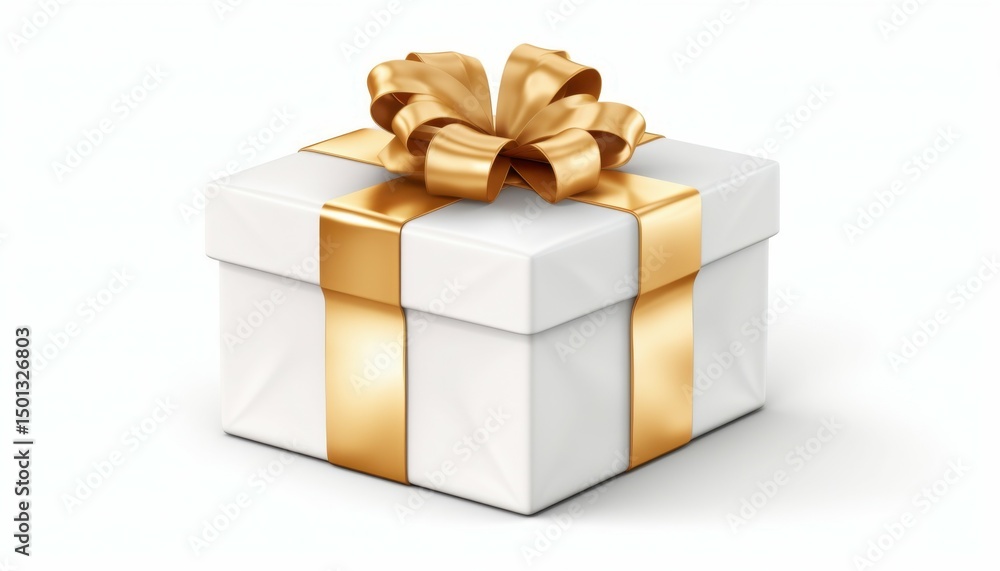 A Beautifully Wrapped Gift Box With Golden Ribbon Ready for Any Celebration or Special Occasion A Beautifully Wrapped Gift Box With Golden Ribbon Ready for Any Celebration or Special Occasion