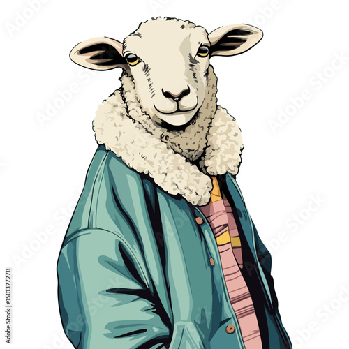 sheep, animal, vector, transparent background, cute, isolated, nature, mammal, wool, farm, pasture, rural, livestock