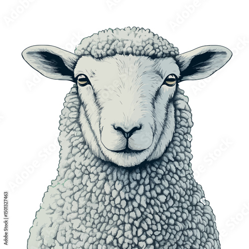 sheep, animal, vector, transparent background, cute, isolated, nature, mammal, wool, farm, pasture, rural, livestock