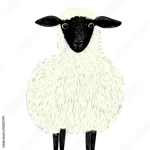 sheep, animal, vector, transparent background, cute, isolated, nature, mammal, wool, farm, pasture, rural, livestock