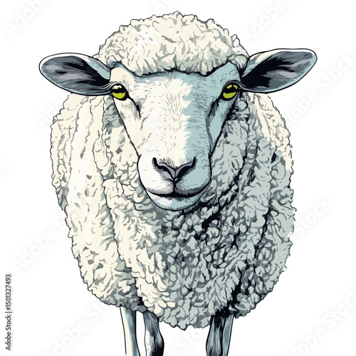 sheep, animal, vector, transparent background, cute, isolated, nature, mammal, wool, farm, pasture, rural, livestock