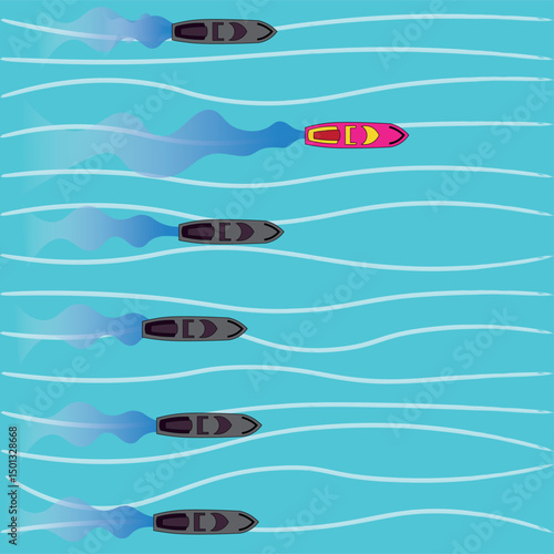 vector illustration about daring to be different from others and going first to see opportunities, suitable for business themes, mindset, innovation and daily life